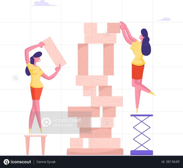 Building company together  Illustration