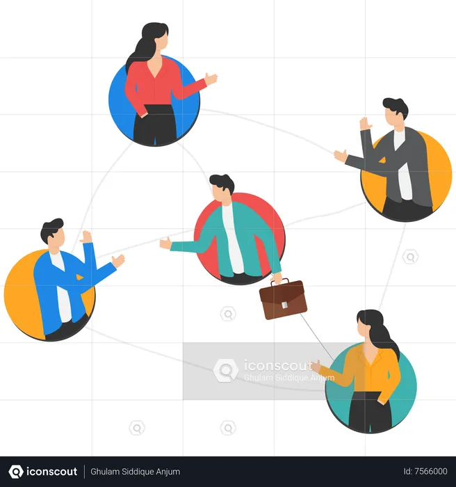 Building connection for career growth  Illustration