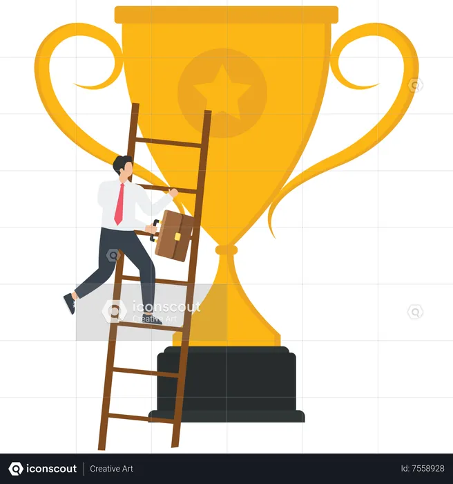 Building ladder to success  Illustration