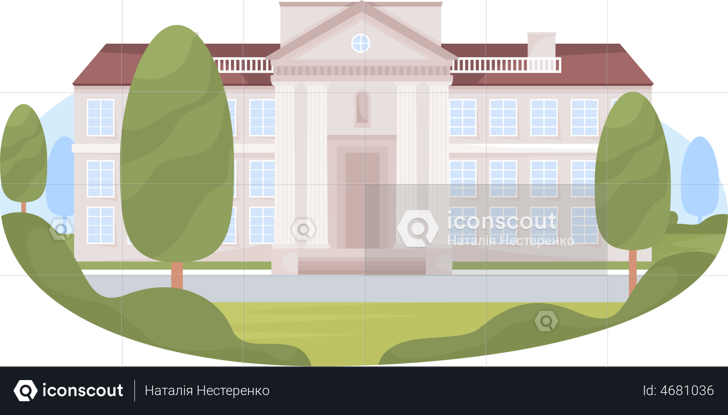 Best Premium Building Of College Illustration Download In Png And Vector