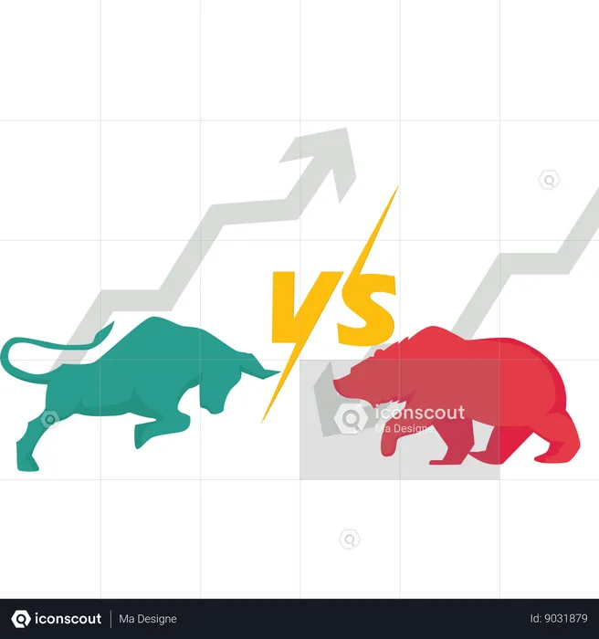 Bull and bear market  Illustration