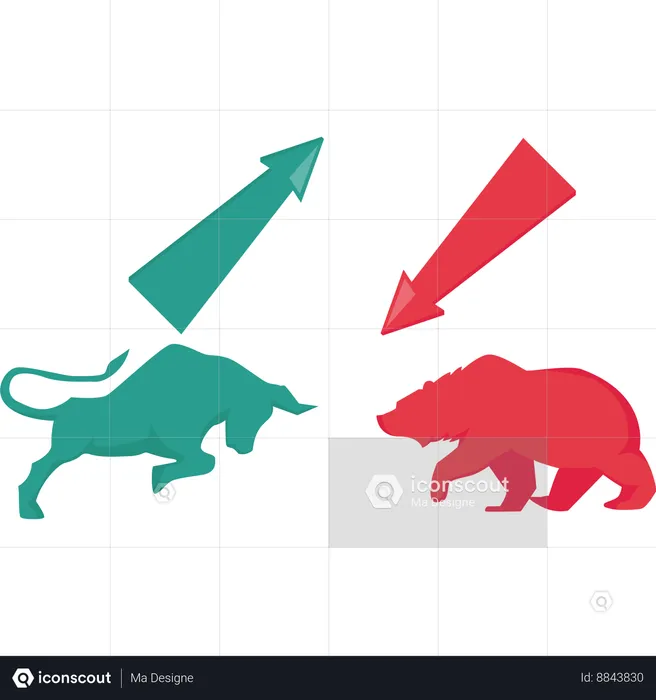 Bull and bear market  Illustration