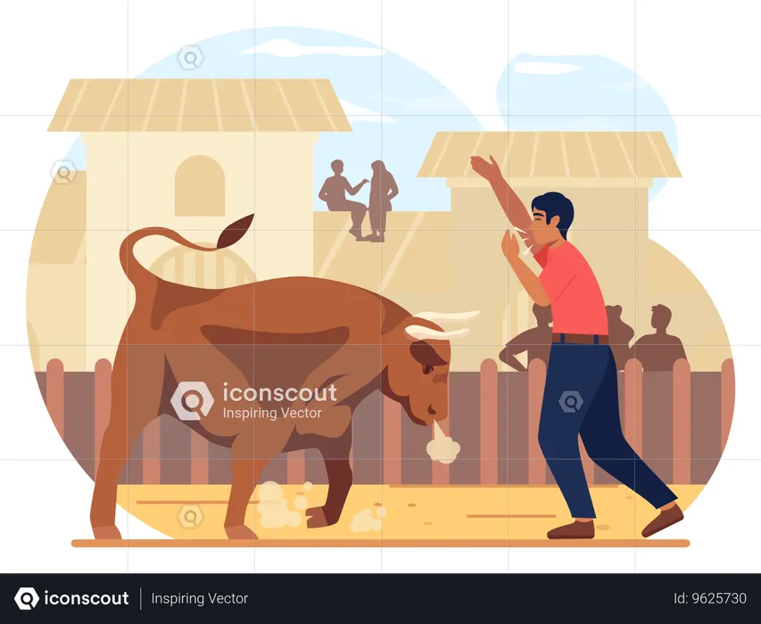 Bullfighting Show  Illustration