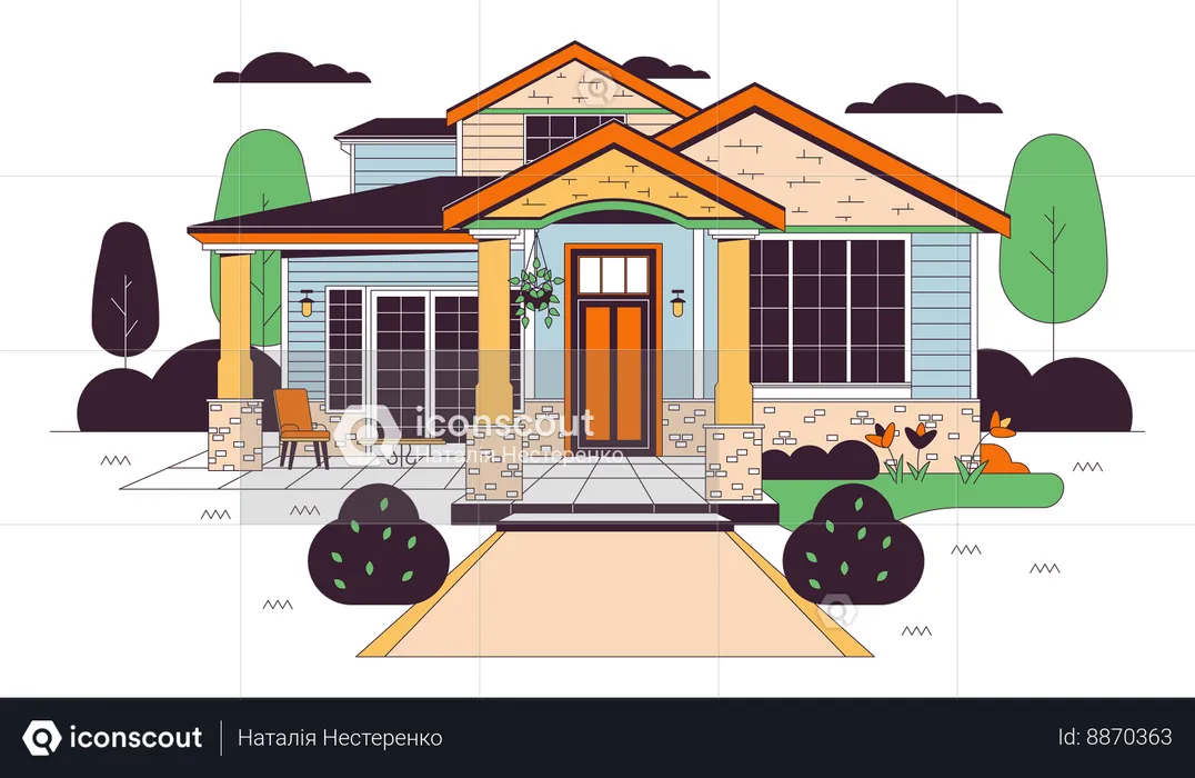 Bungalow country house  Illustration