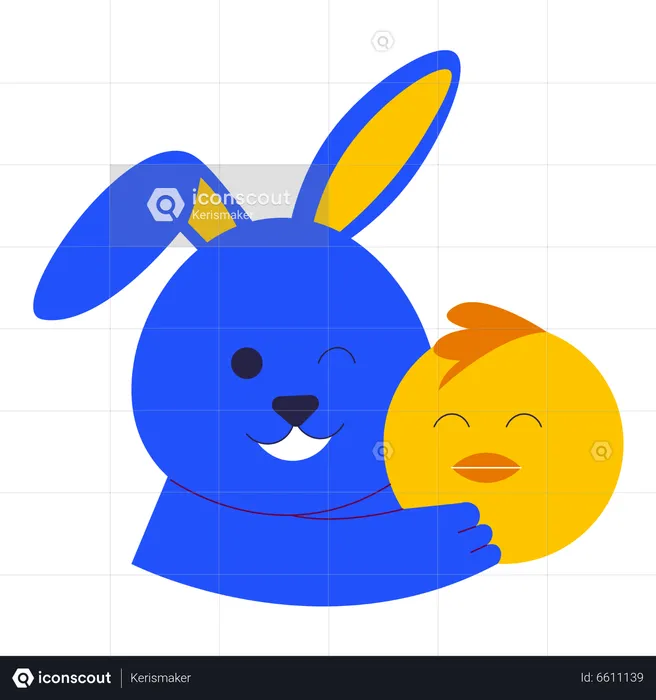 Bunny & chick  Illustration