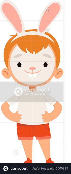 Bunny face painting on kids face  Illustration
