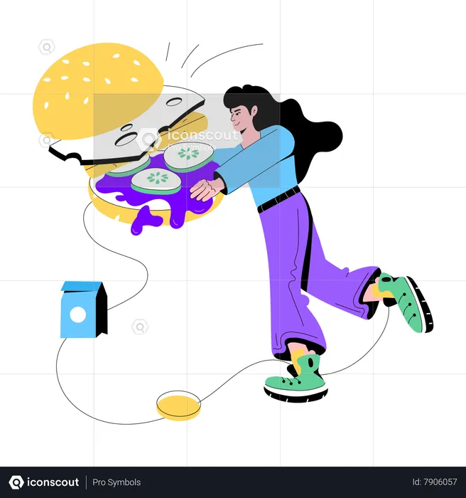 Burger Delivery  Illustration