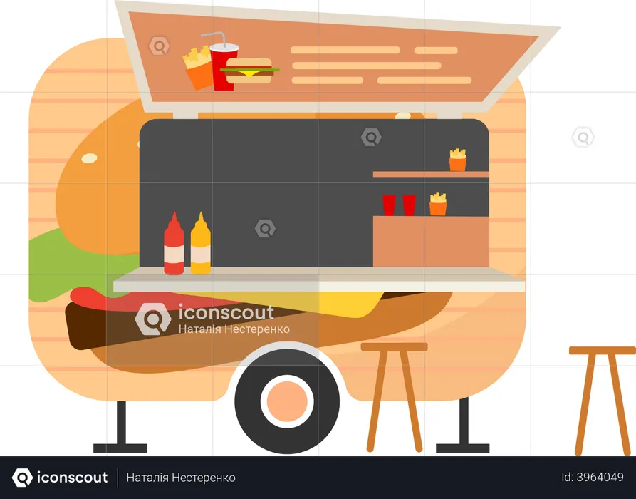 Burger food truck  Illustration