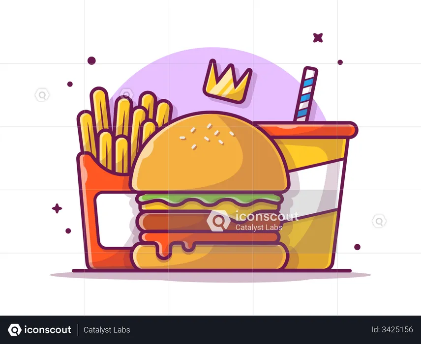 Burger meal  Illustration