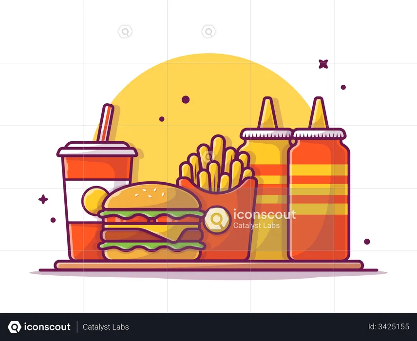 Burger mit Soße  Illustration