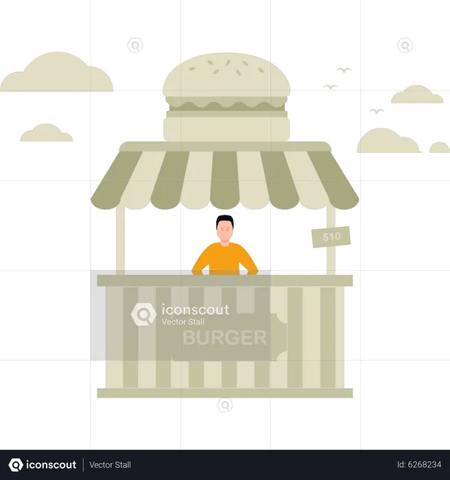 Burger stall  Illustration