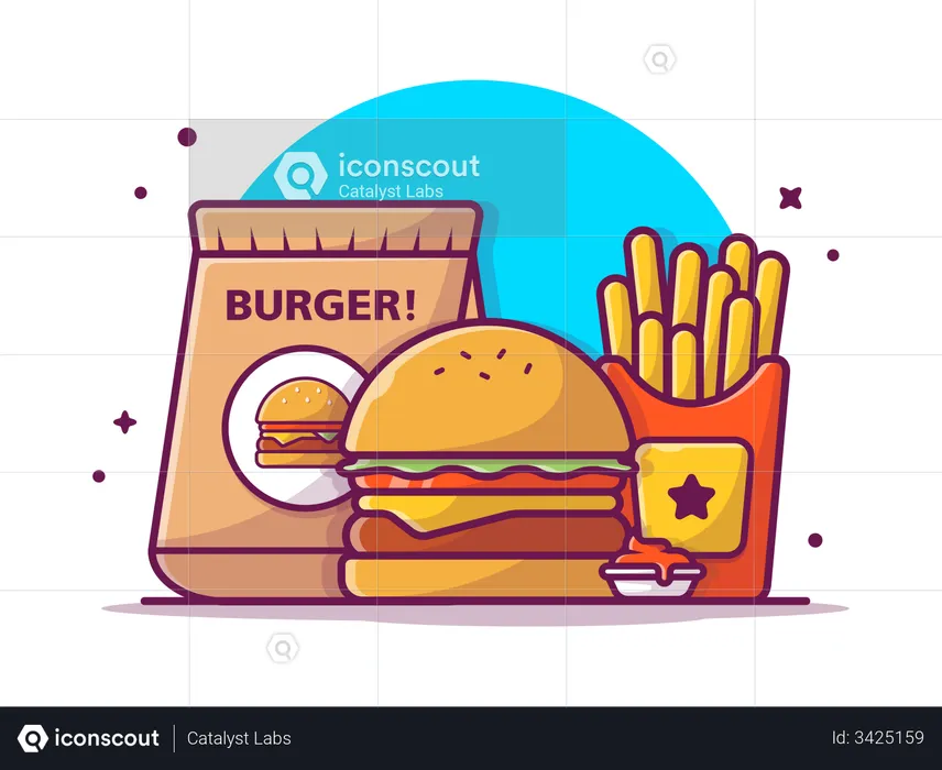 Burger take away  Illustration