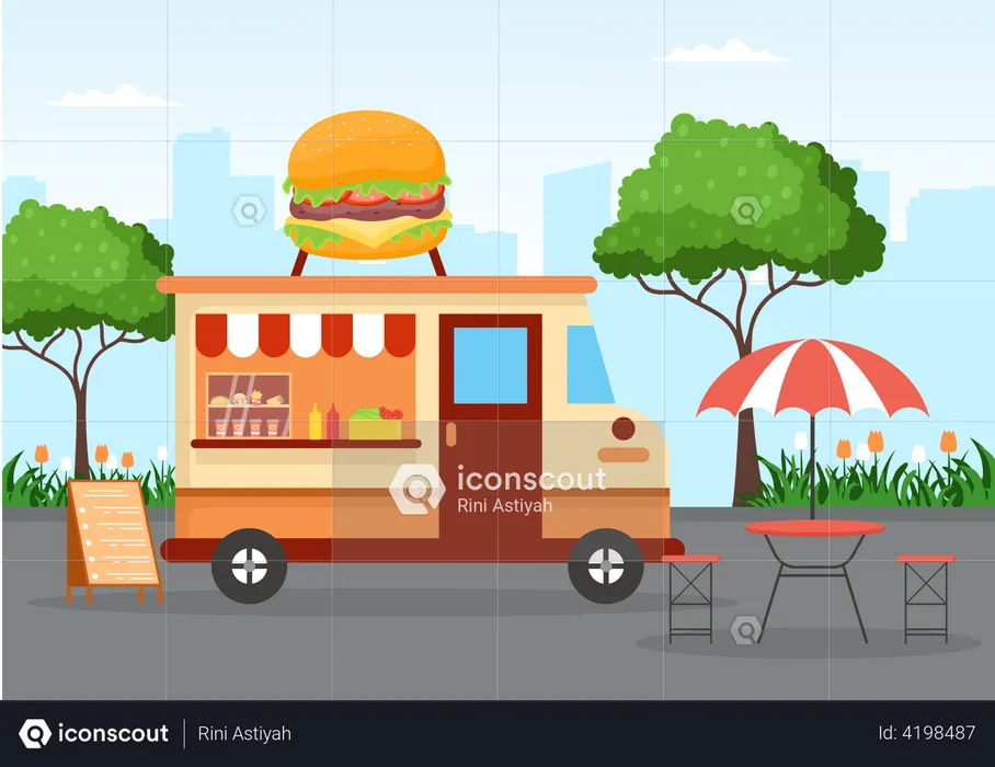 Burger Truck  Illustration