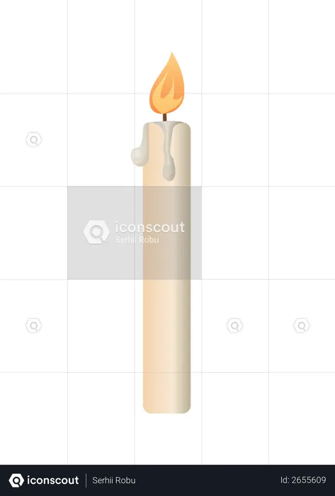 Burning Candle from Paraffin Wax  Illustration