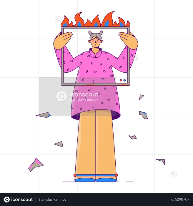 Burning Website  Illustration