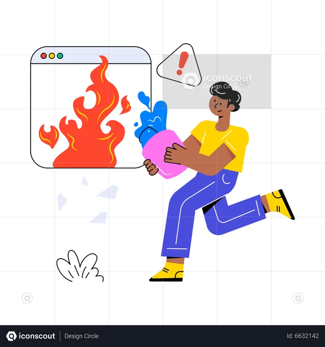 Burning Website  Illustration