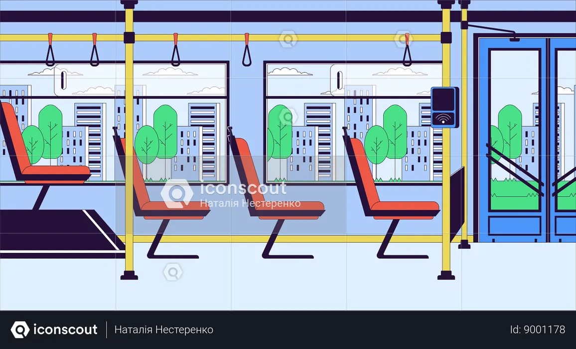 Bus avec terminal de paiement  Illustration