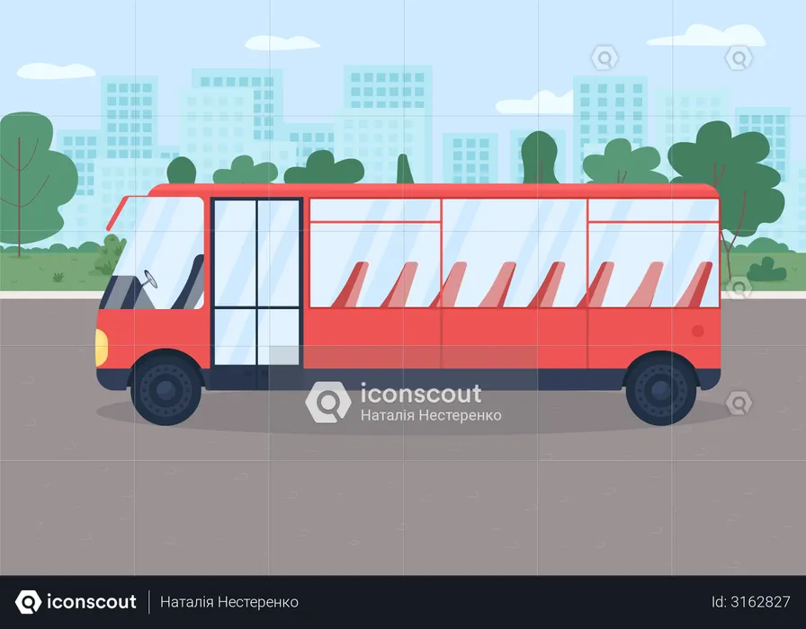 Bus on street  Illustration