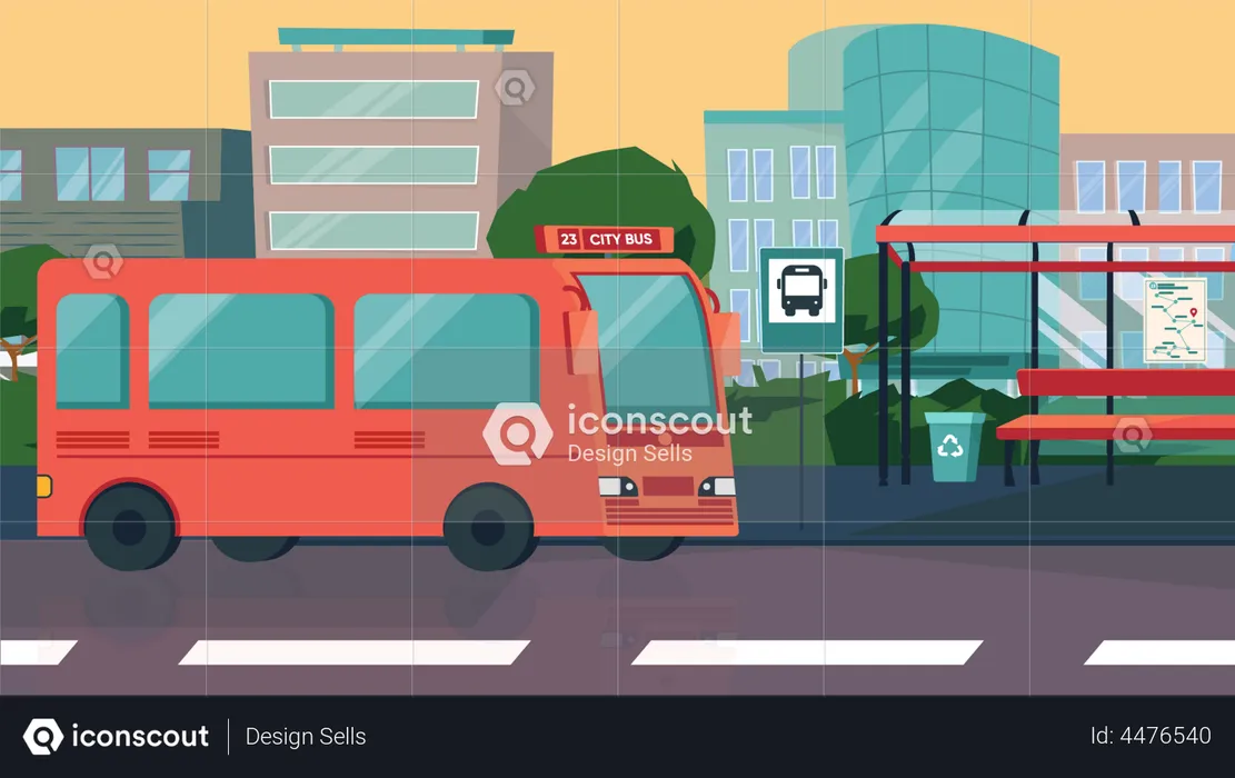 Bus stop  Illustration