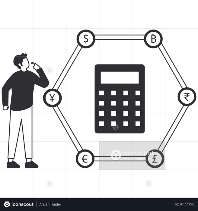 Busienssman thinking about Budget calculation  Illustration