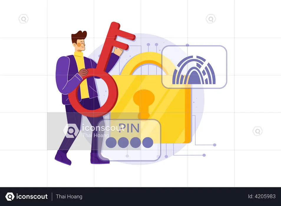 Business account security  Illustration