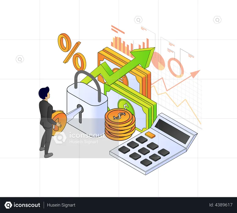 Business account security  Illustration