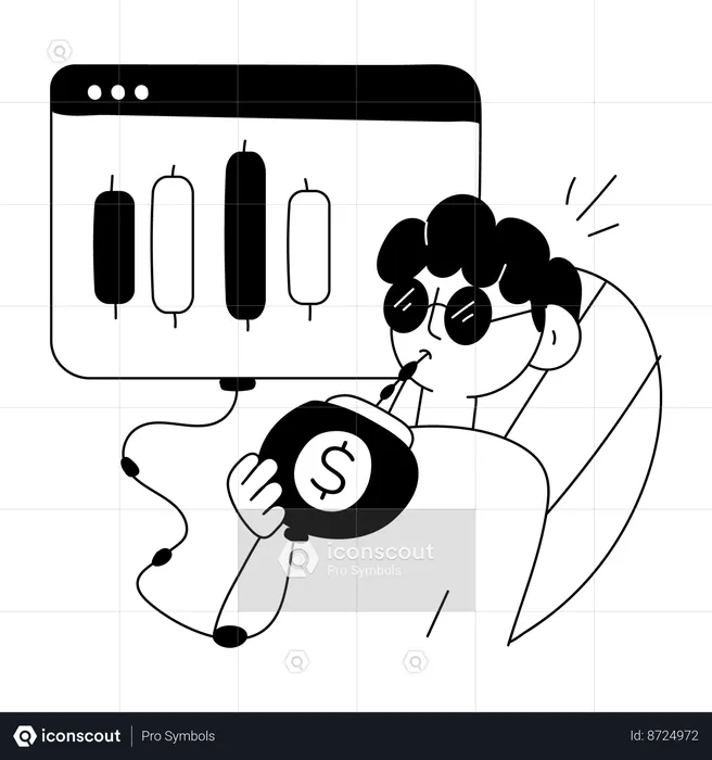 Business analyser analysing business data  Illustration