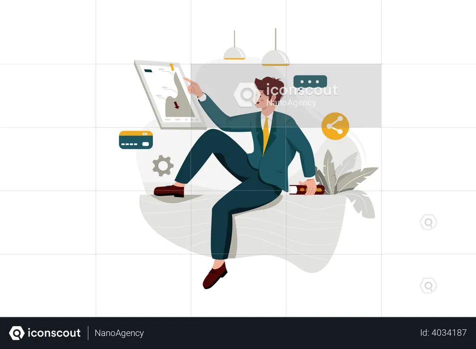 Business analysis by analyst  Illustration