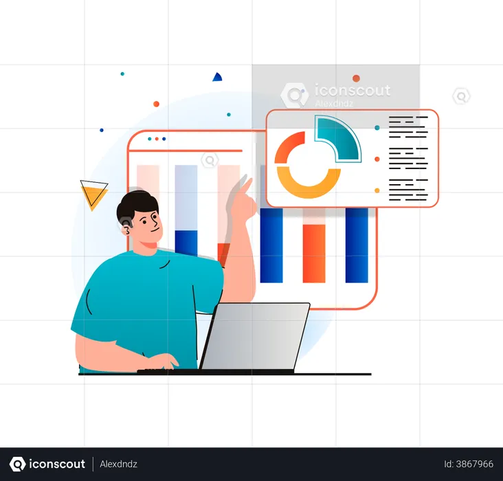 Business analysis by employee  Illustration