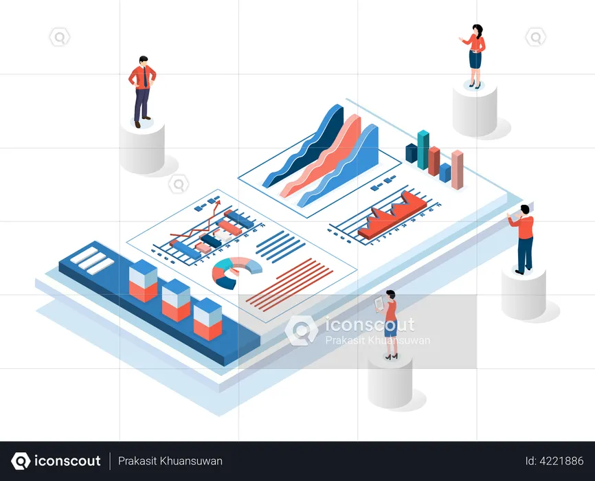 Business analysis by employee  Illustration