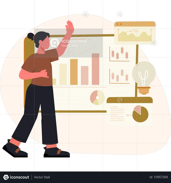 Business analysis by employee  Illustration