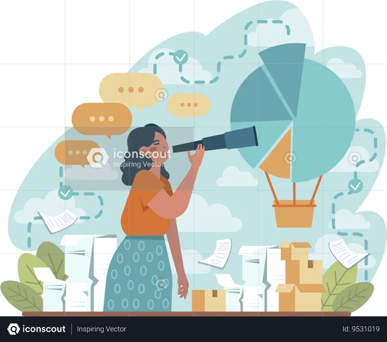 Business analysis chart  Illustration