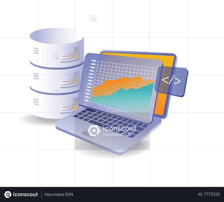 Business analysis database  Illustration