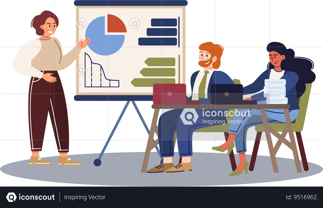 Business analysis in business presentation  Illustration