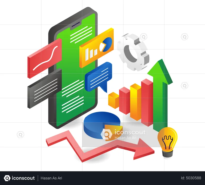 Business analysis management application  Illustration
