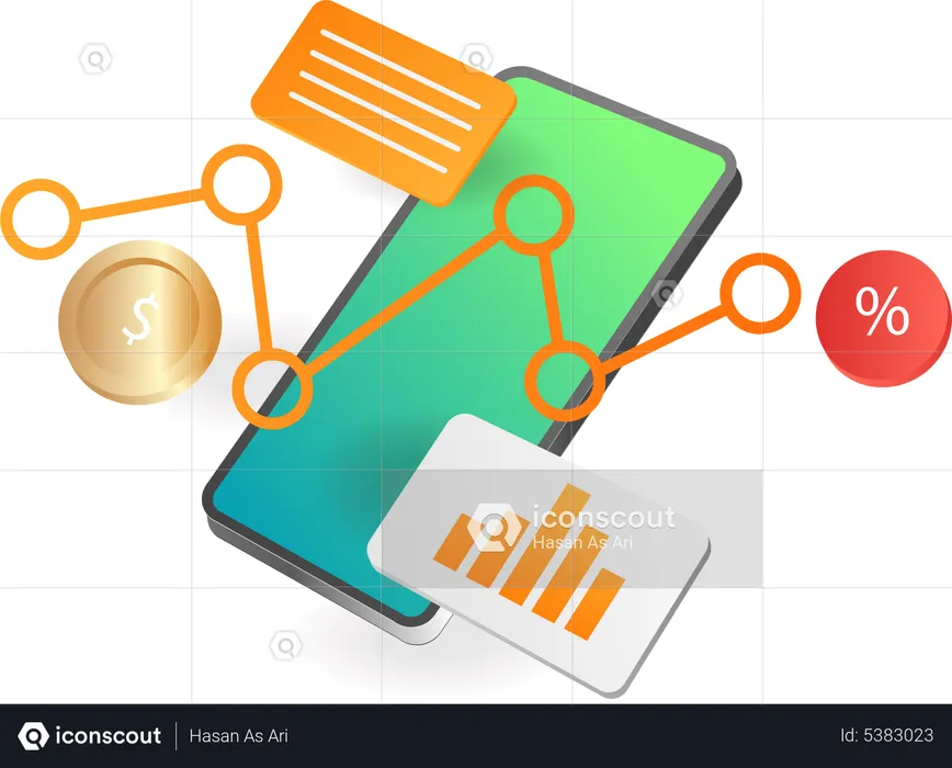 Business analysis on mobile  Illustration