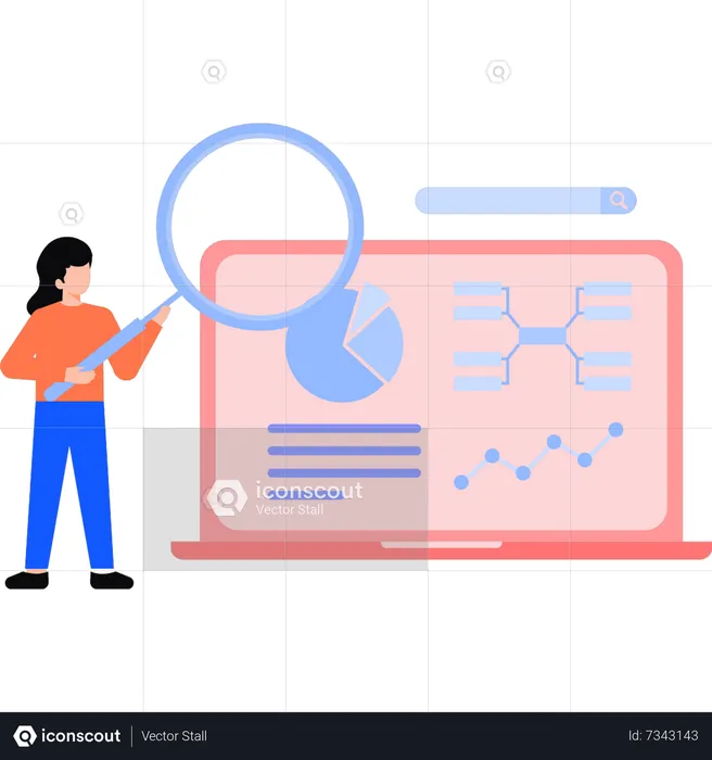 Business analyst checking data analyst report  Illustration