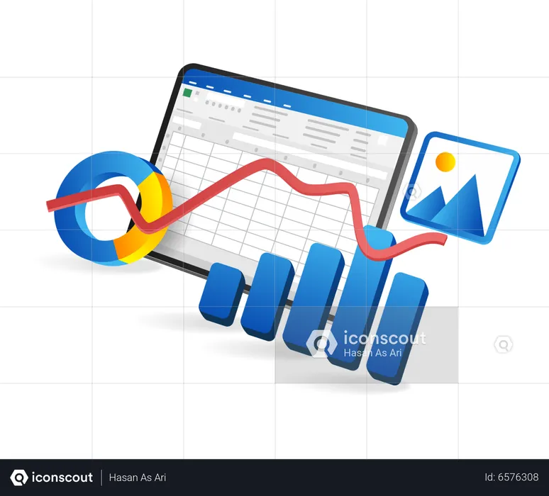 Business analyst data excel  Illustration