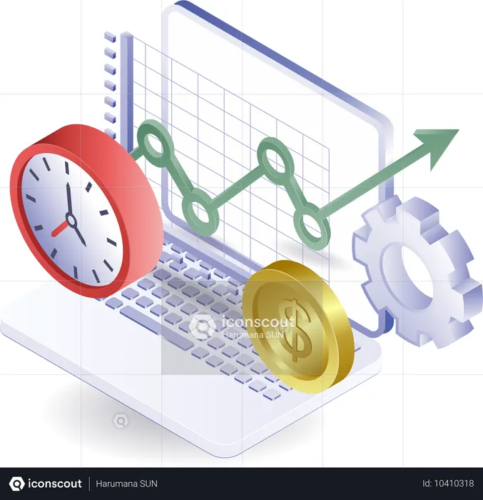 Business Analyst Daten Computer Zeit  Illustration