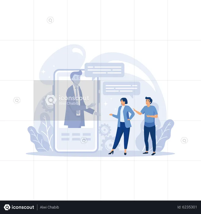 Business analyst online service  Illustration