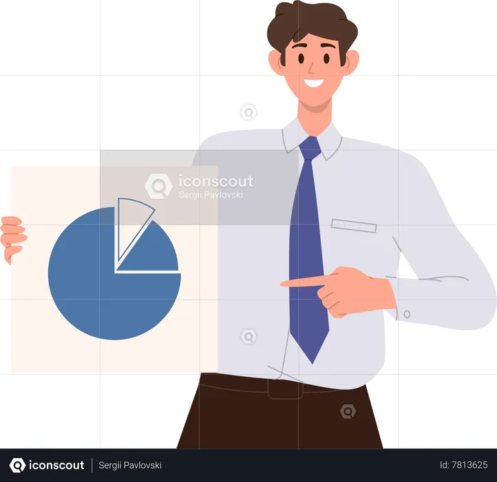 Business analyst presenting financial statistic  Illustration