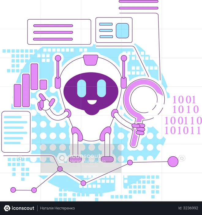 Business analytics bot  Illustration