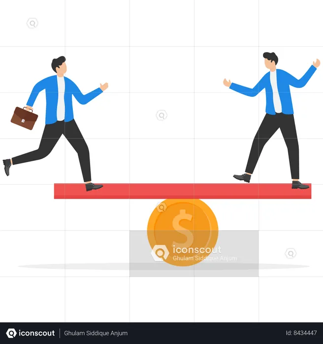 Business and money balance  Illustration
