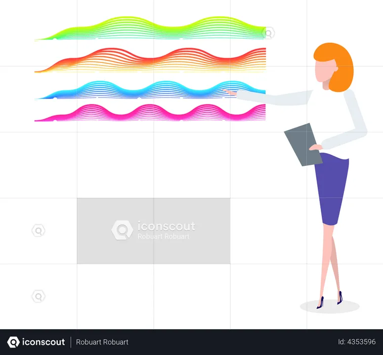 Business assistant giving data analytics preview  Illustration