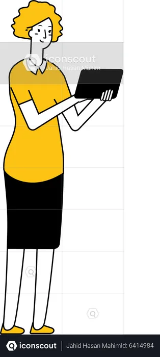 Business assistant using tablet  Illustration