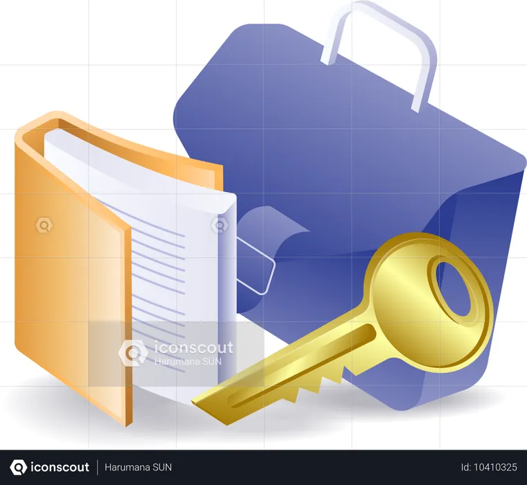 Business bag with data security lock  Illustration