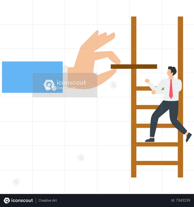 Business Big Hands Helping Business Person For Growth  Illustration