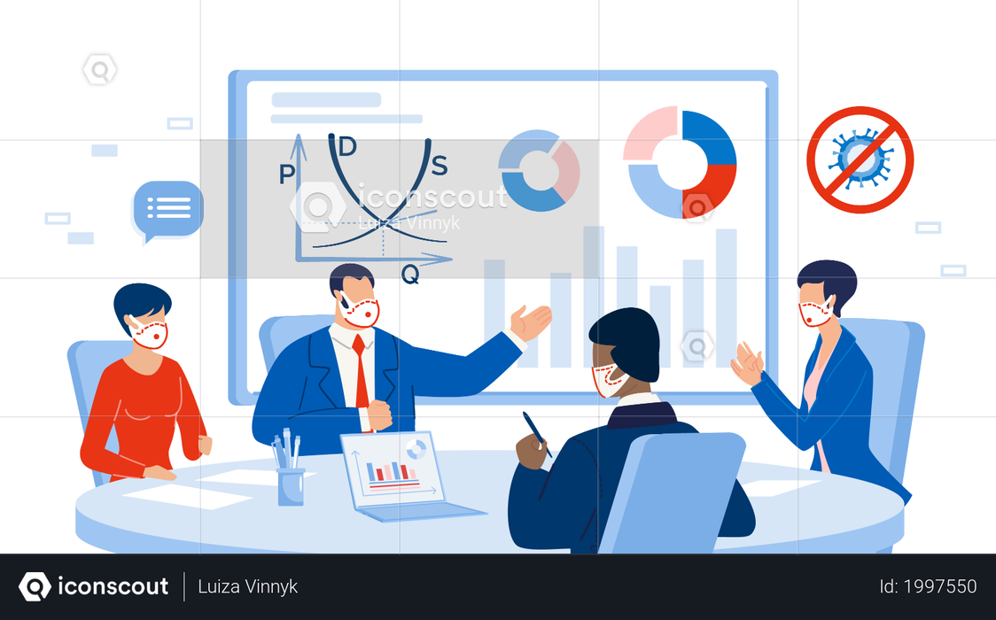 Business Brainstorming Corporate Office Teamwork Illustration