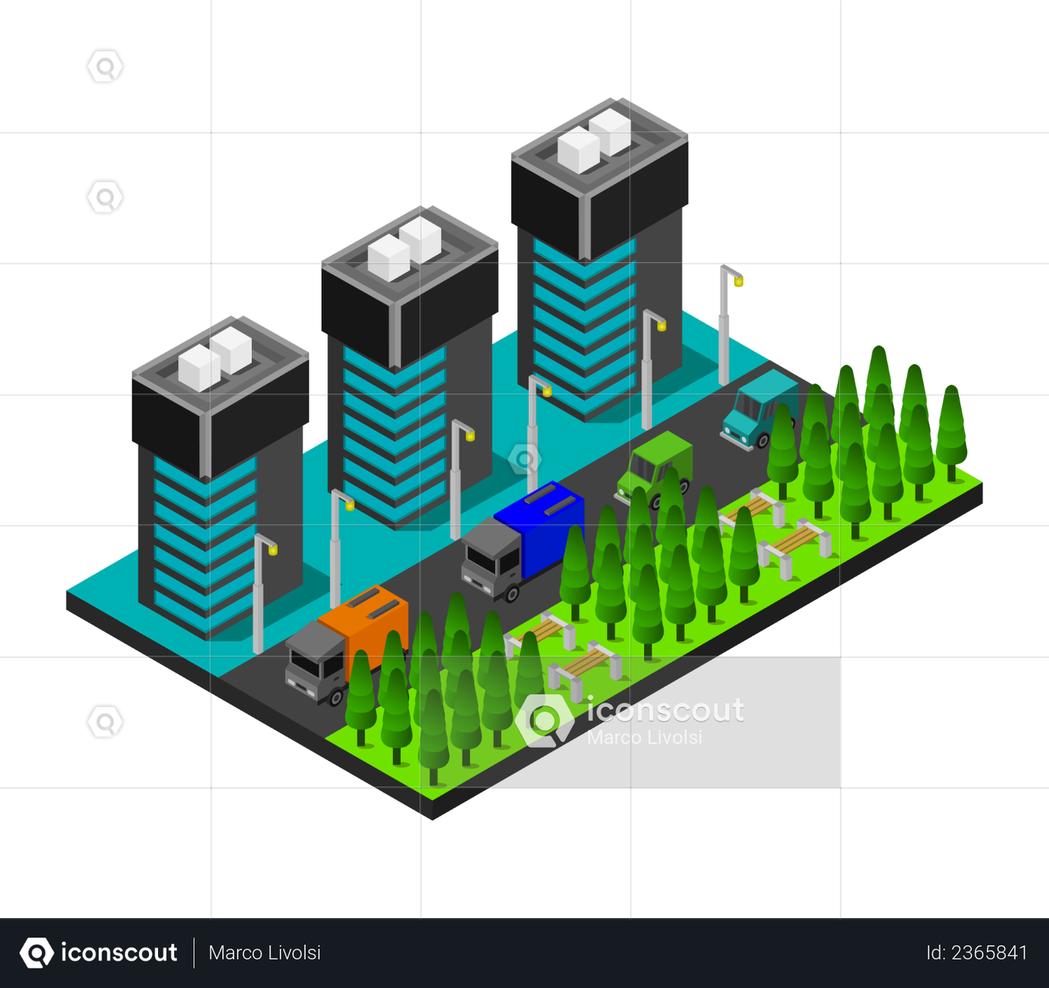 Best Premium Business buildings Illustration download in PNG & Vector