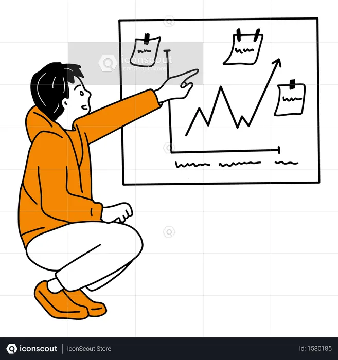 Business ceo analyzing business growth graph  Illustration